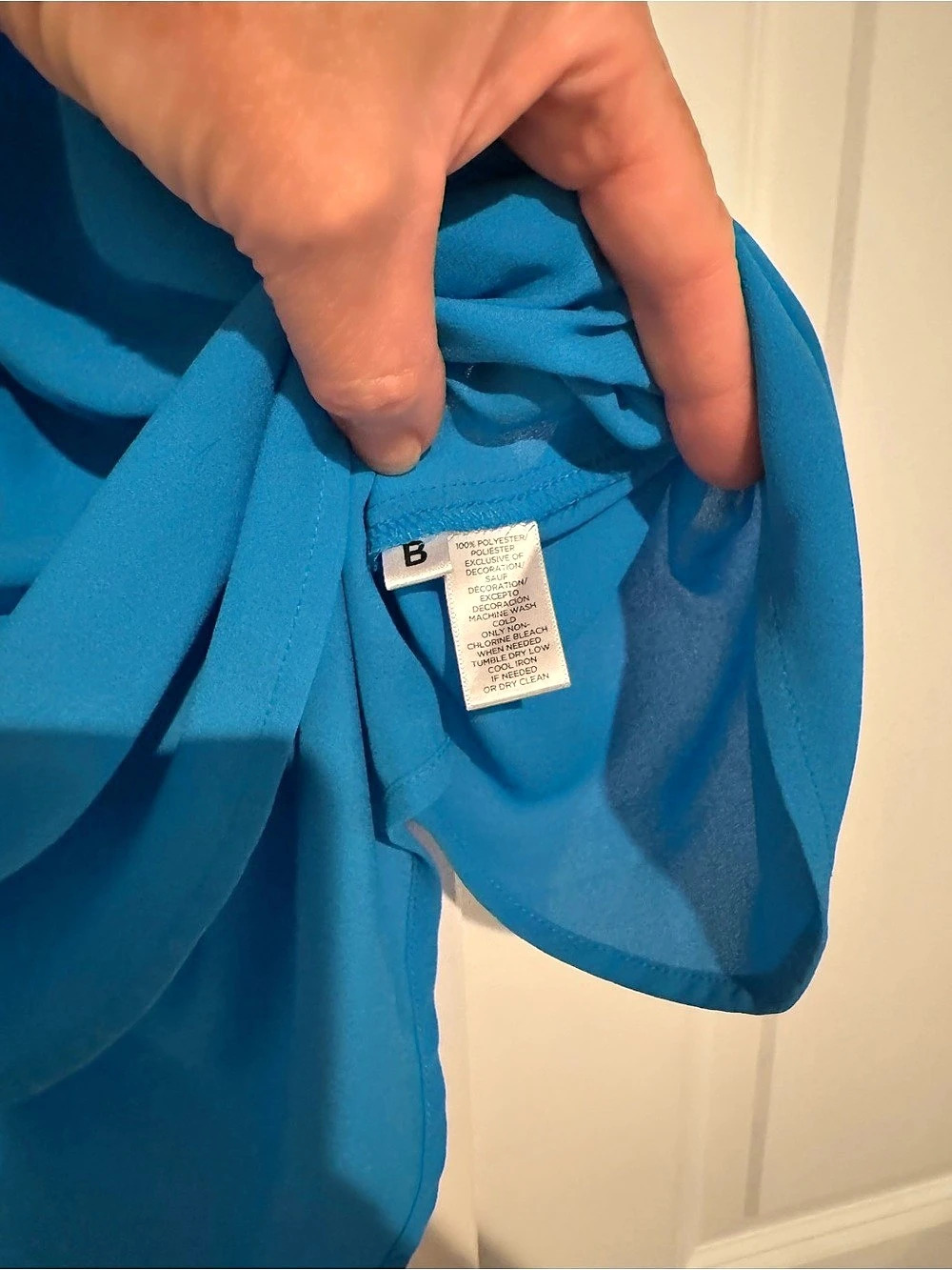 LOFT Ruffled Blouse in Blue Small - Picture 3 of 5